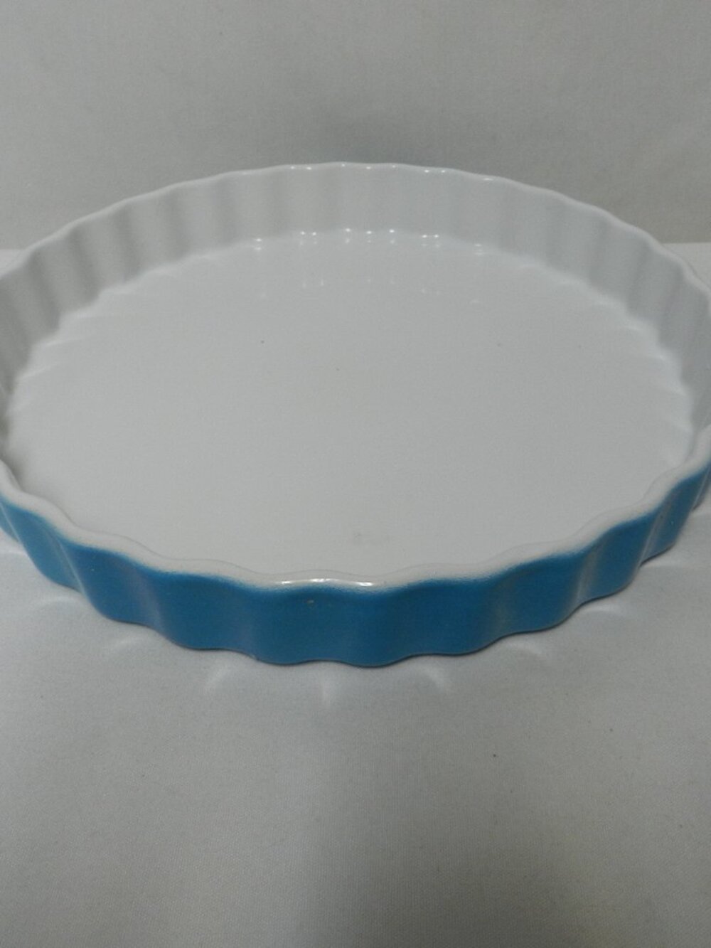 Vintage Fluted blue Tart Pie baking Dish 57028 by Injection Point 10.5" x 1.5"